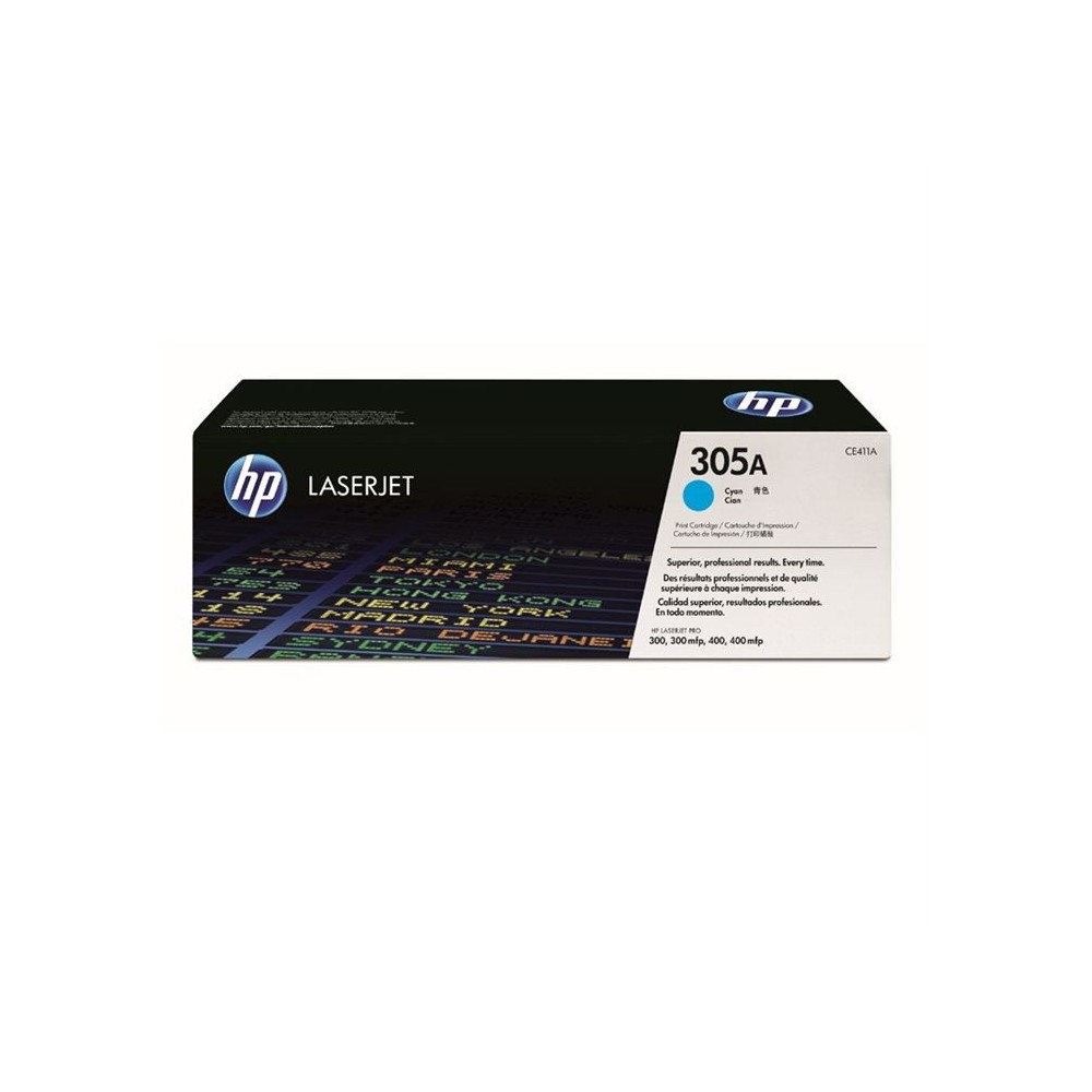 Cartouche de Toner HP 305A Cyan Authentique (CE411A) pour HP Color Las