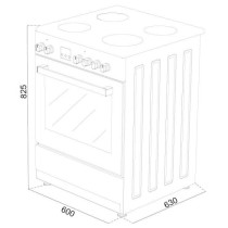 Cuisiniere gaz CONTINENTAL EDISON CECG60FCB1 - 4 feux - L59,8 x P61 xH