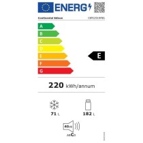 Réfrigérateur congélateur bas CONTINENTAL EDISON - 253L - Total No