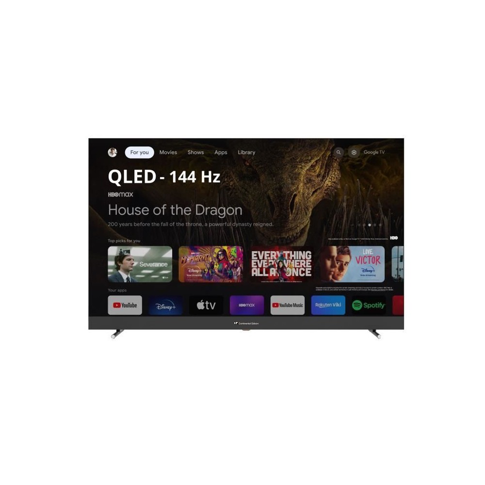 CONTINENTAL EDISON - CELEDGAM55QL24B6 - TV QLED Gaming 4K UHD 144Hz- 5