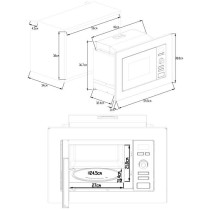 Four micro-ondes encastrable Grill CONTINENTAL EDISON MO20IXEG L59,5 x