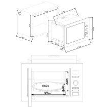 Micro-ondes grill encastrable CONTINENTAL EDISON CEMO25GEB2 Noir L59,5