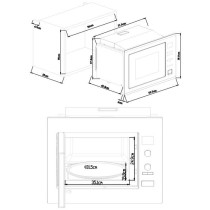 Micro-ondes combiné encastrable CONTINENTAL EDISON CEMO34CEB2 Noir et