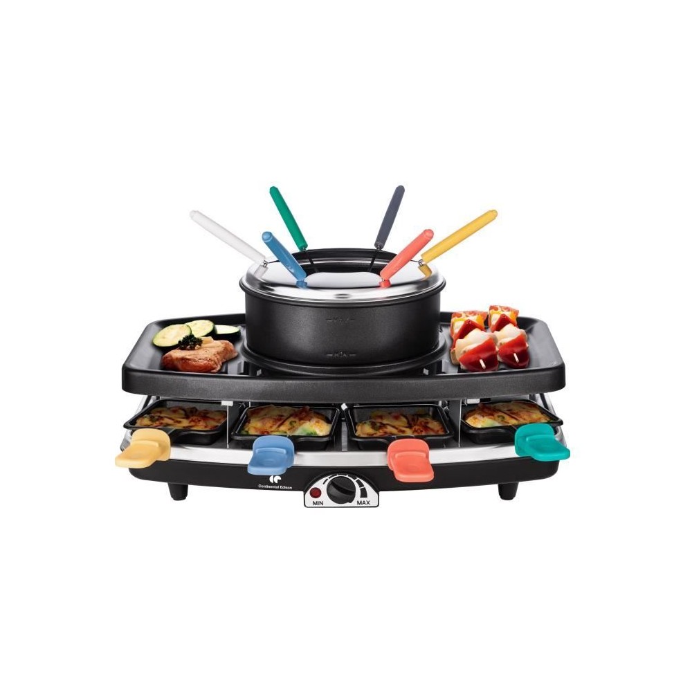 CONTINENTAL EDISON CERFG86B Appareil a raclette et fondue 8 personnes