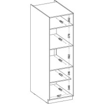 Meuble colonne four 2 portes battantes - Décor chene sonoma - L 60 x P 57 x H 210 cm - LASSEN