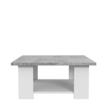 Table basse PILVI - Blanc et béton clair - Contemporain - L 67 x P 67