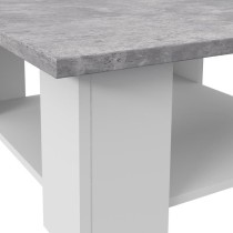 Table basse PILVI - Blanc et béton clair - Contemporain - L 67 x P 67