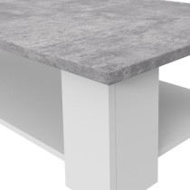 Table basse PILVI - Blanc et béton clair - Contemporain - L 67 x P 67