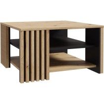 Table basse CARDIGAN - Décor chene artisan et noir - L80 x P80 x H45