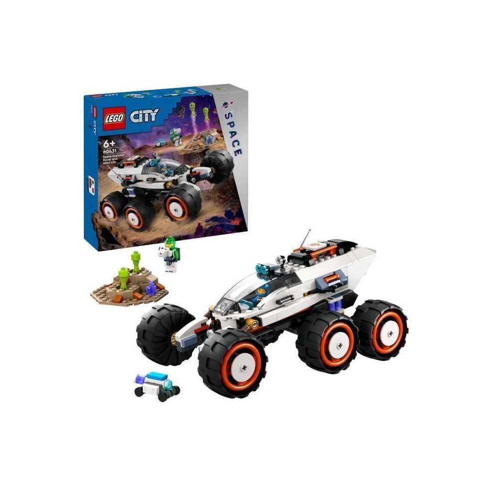 LEGO 60431 City Le Rover d'Exploration Spatiale et la Vie Extraterrestre, Jouet avec 2 Minifigurines, Figurines de Robot