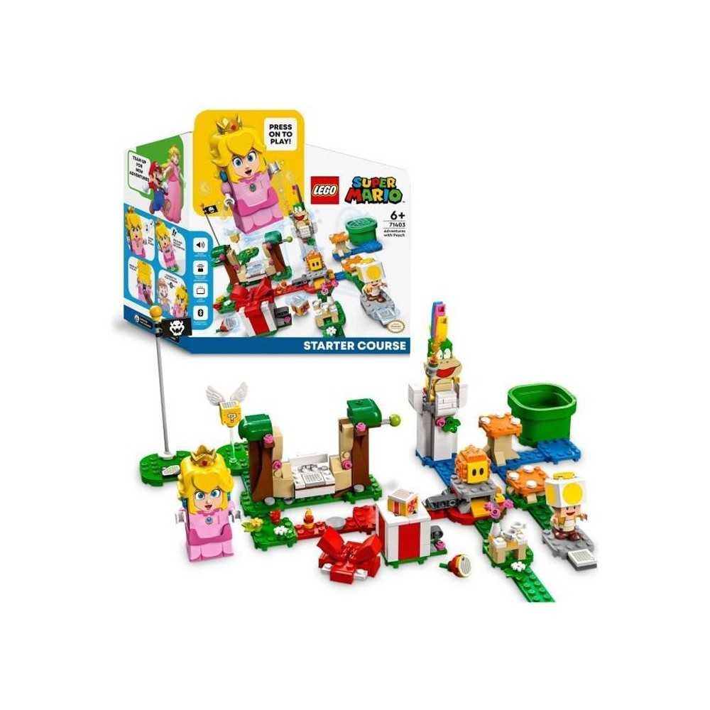 LEGO 71403 Super Mario Pack de Démarrage Les Aventures de Peach, Jouet Lemmy, Figurine Interactive Toad, pour Enfants 6 Ans