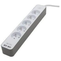 CHACON Bloc multiprise 5 prises 16 A avec 2 ports USB et câble 1,5 m