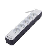 CHACON Bloc multiprise 5 prises 16 A avec 2 ports USB et câble 1,5 m