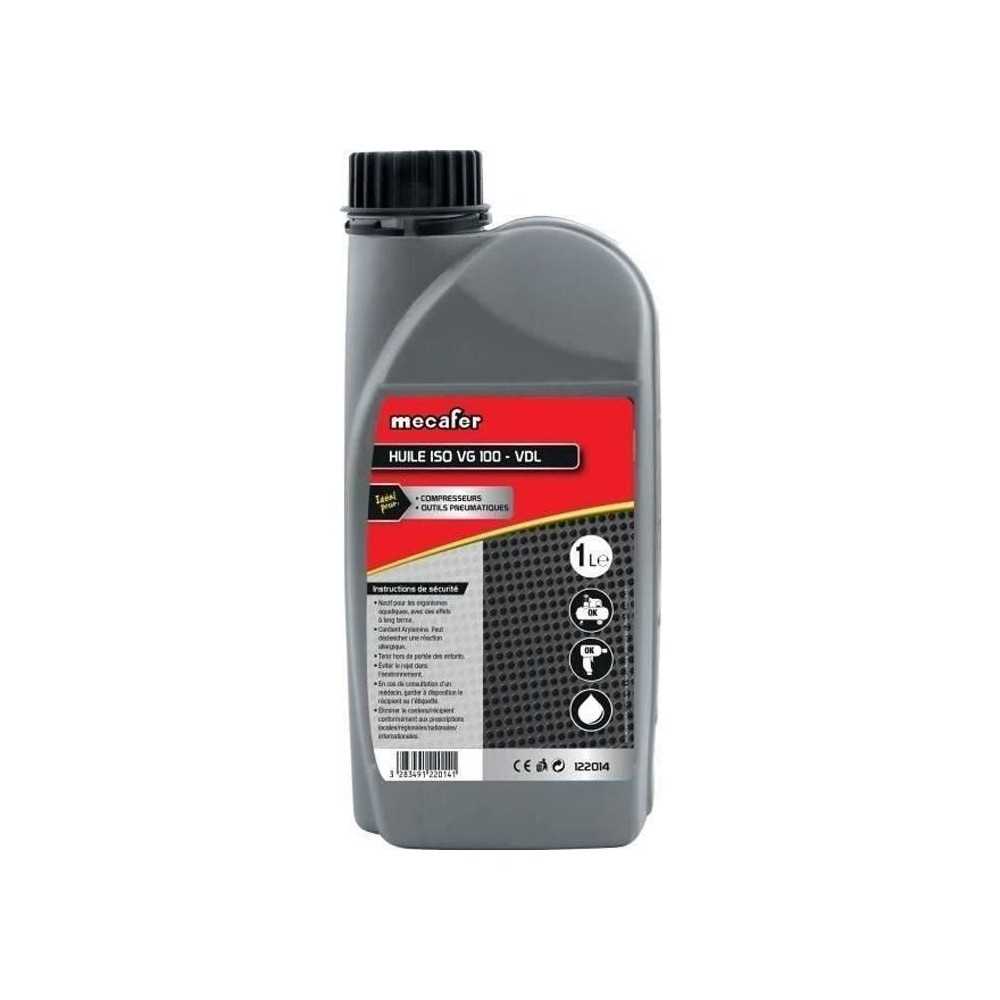 Huile pour compresseur MECAFER - 1L - Huile minérale - ISO VG100 - Lubrifier