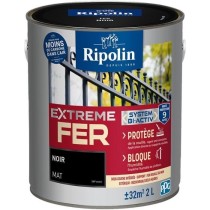 Peinture fer - RIPOLIN - 395991 - Noir - Mat - 2 L