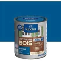 RIPOLIN Peinture Bois Satin Haute Protection 10 ans qui Protege et Magnifie vos Bois - Bleu océan