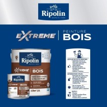 RIPOLIN Peinture Bois Satin Haute Protection 10 ans qui Protege et Magnifie vos Bois - Gris bouleau