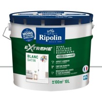 Peinture mur et plafond monocouche satin blanc 10L Ripolin