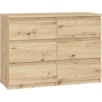 Commode CHELSEA 6 tiroirs - L 110 x P 42,2 x H 79,9 - Décor chene art