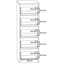 Commode CHELSEA 5 tiroirs - 41,8 cm - Décor optique béton clair KILO