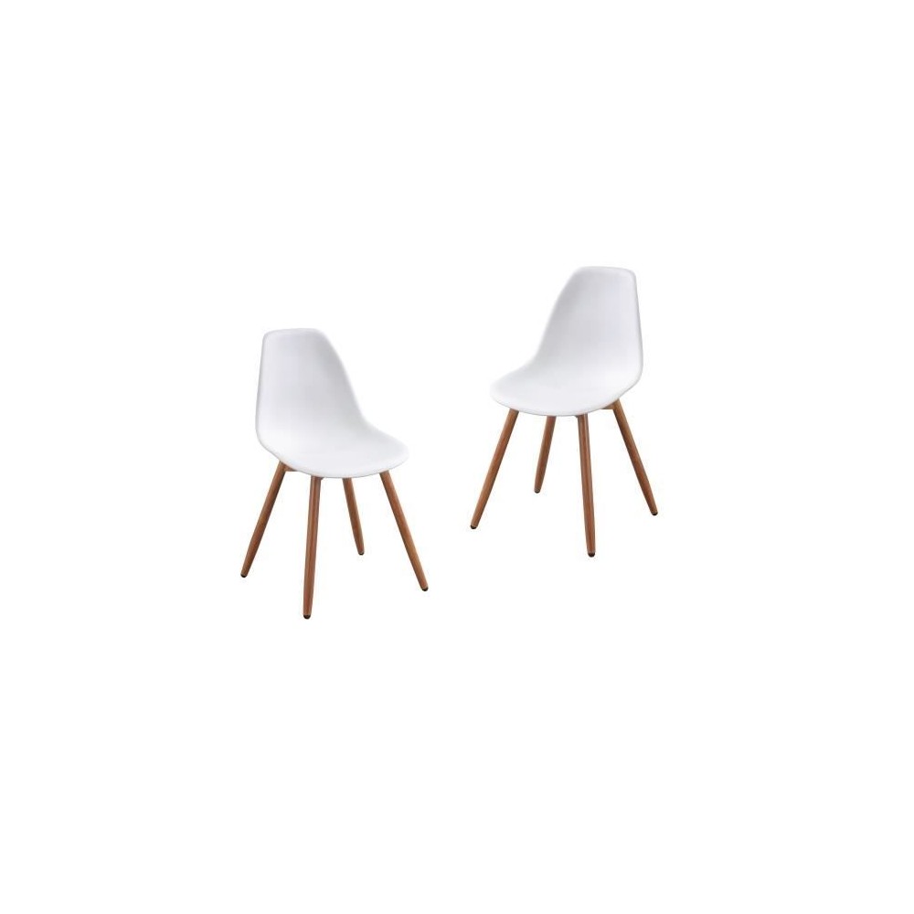 Lot de 2 chaises de jardin en PP - Blanc - 50 x 55 x 85,5 cm