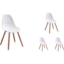 Lot de 4 chaises de jardin en polypropylene - Blanc - 50 x 55 x 85,5 c