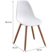 Lot de 4 chaises de jardin en polypropylene - Blanc - 50 x 55 x 85,5 c