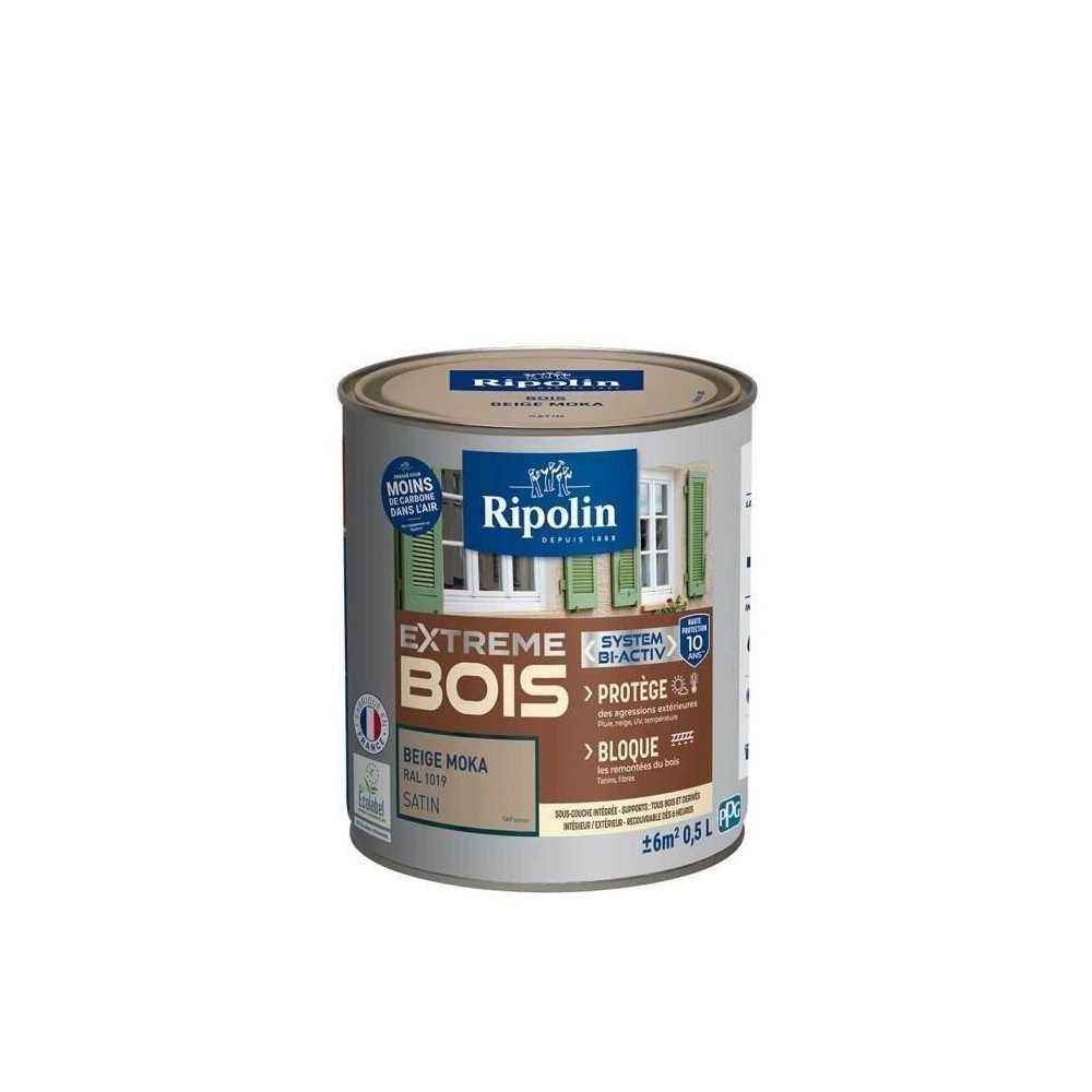 RIPOLIN Peinture Bois Satin Haute Protection 10 ans qui Protege et Magnifie vos Bois - Beige moka