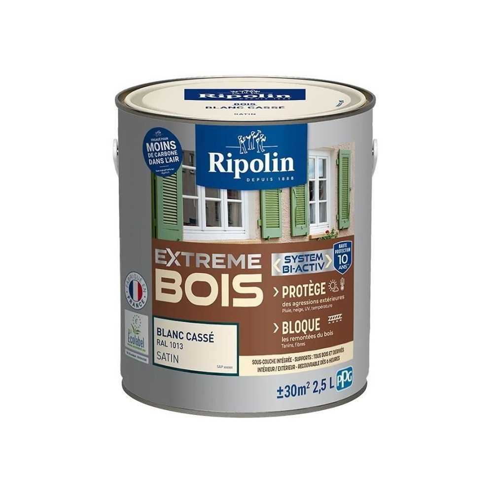 Peinture Extreme bois - Blanc cassé RAL 1013 satin - RIPOLIN - 2,5 L