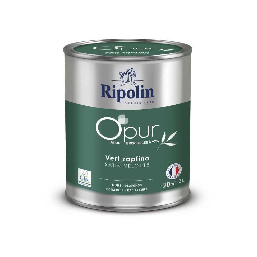 Peinture O'PUR murs, boiseries & radiateurs - RIPOLIN - 472187 - Vert zapfino - Satin veloute - 2 L