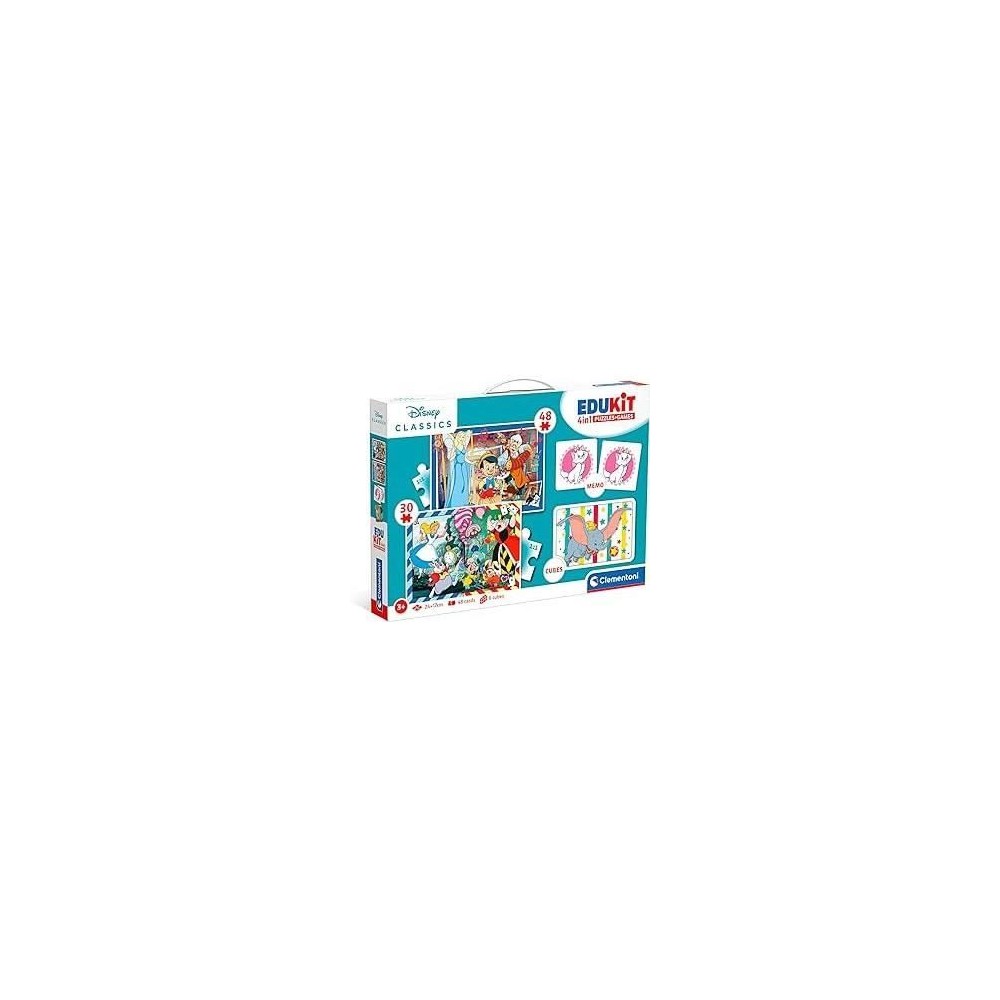 Clementoni - Edukit - Disney - Coffret apprentissage 4 en 1 - 2 puzzle