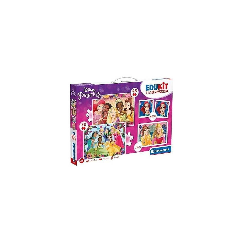 Clementoni - Edukit - Disney Princesses - Coffret apprentissage 4 en 1