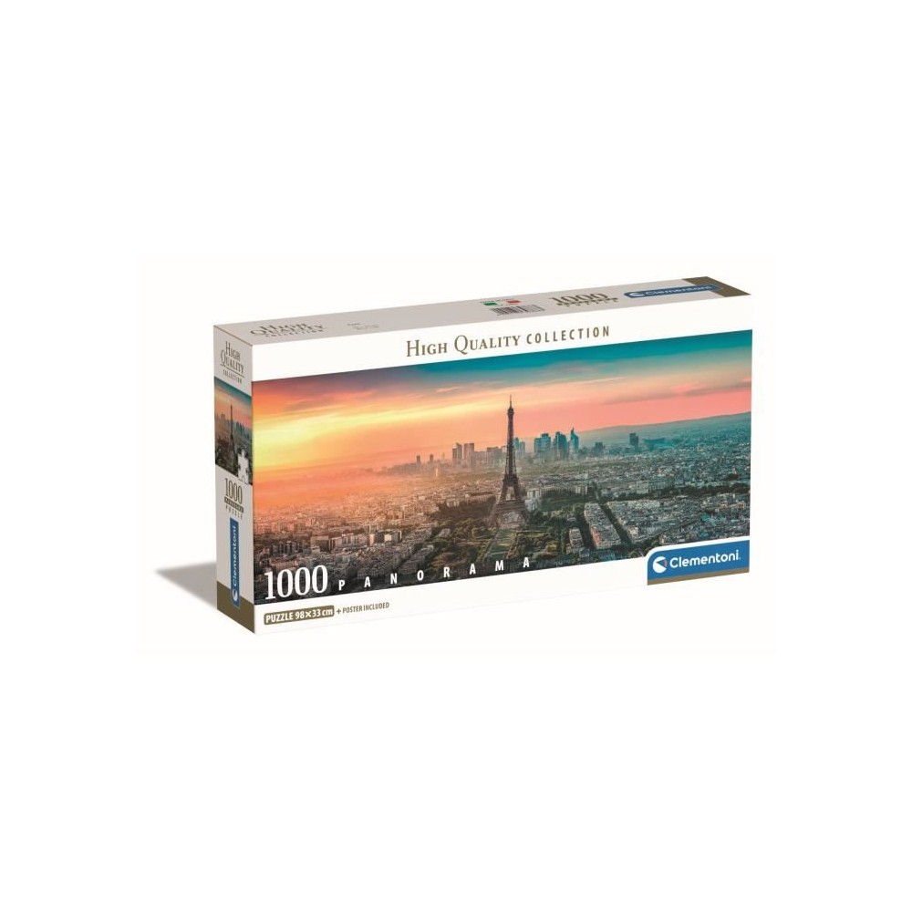 Clementoni - 1000p Panorama Paris - 98 x 33 cm - Avec poster