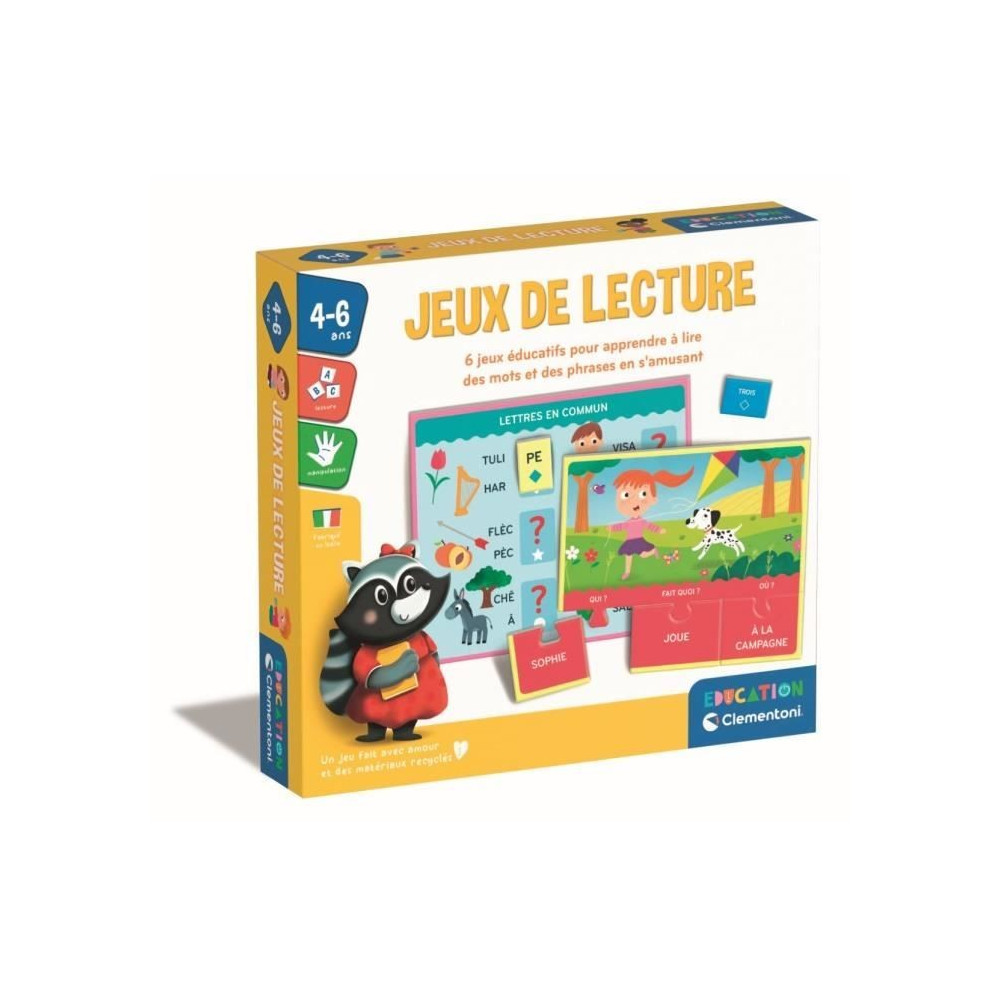 Clementoni - Coffret Jeux de lecture - Jeux d'association et de reconn