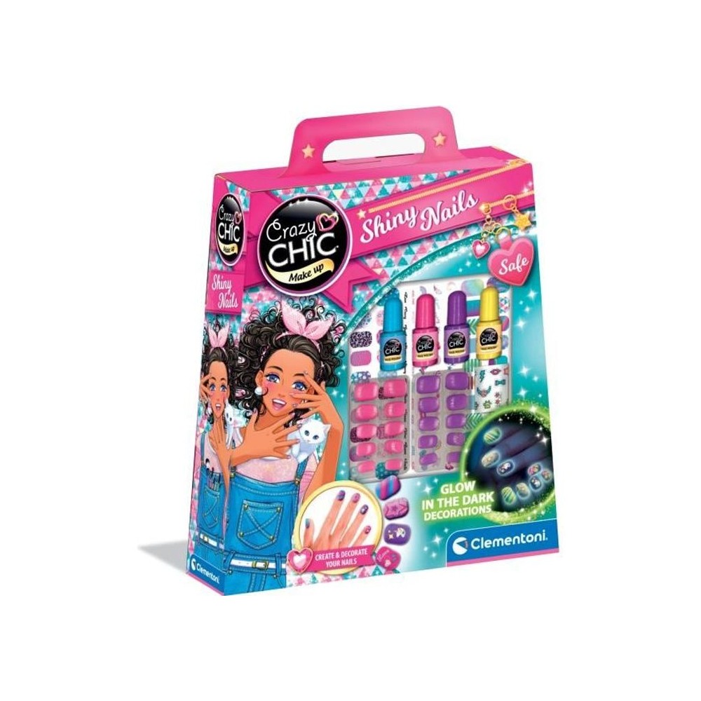 Clementoni - Kit manucure phosphorescents pour enfant - Vernis, faux o