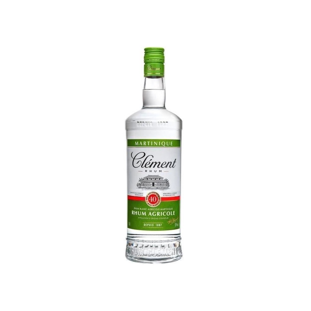 Rhum Clément - Rhum agricole blanc - Martinique - 40%vol - 70cl