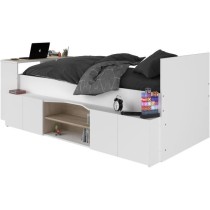 Lit combiné enfant avec rangements et bureau CLoe - 90 x 200 cm - Dé