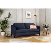 HEXAGONE Canapé convertible couchage express - 3 places - Velours ble