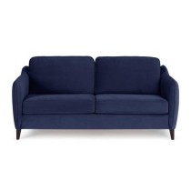 HEXAGONE Canapé convertible couchage express - 3 places - Velours ble