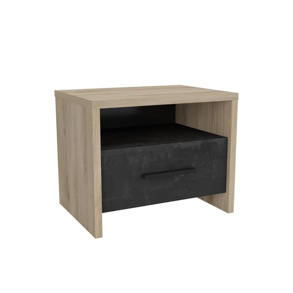 DEMEYERE Table de chevet 1 tiroir - Décor Chene Kronberg - L 49,6 x P