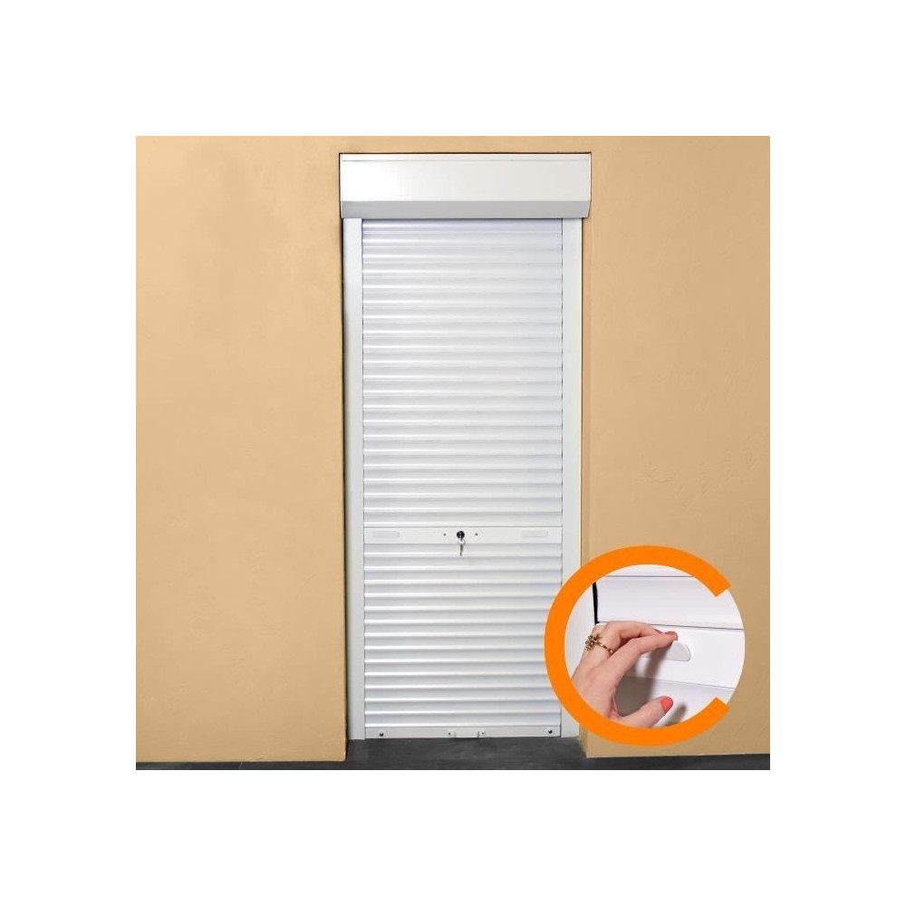 Volet roulant manuel a tirage pour porte L100 x H220 cm PVC -Coloris B