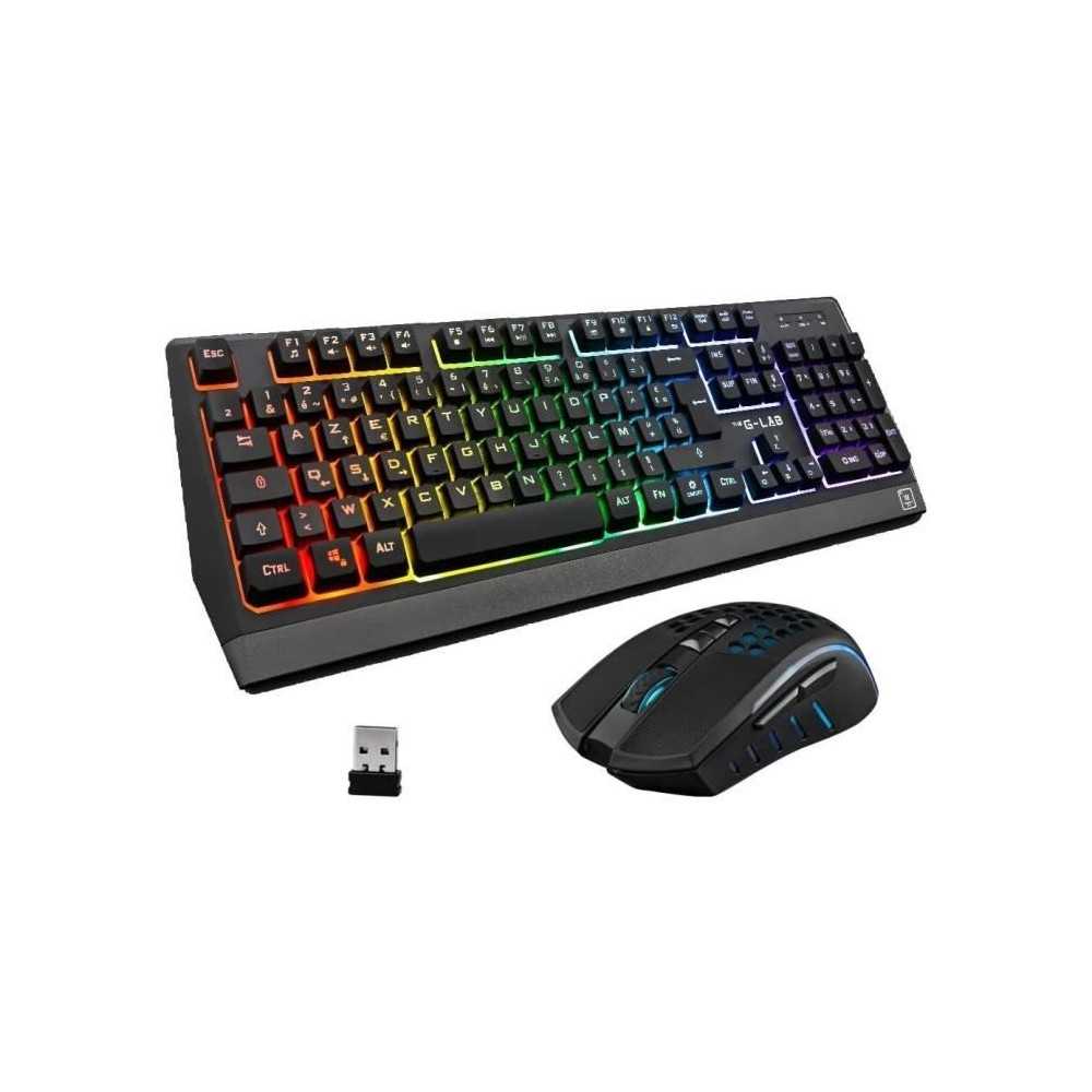 Pack Gamer 2 en 1 - The G-Lab - COMBO TUNGSTEN - Souris Sans Fil - Cla