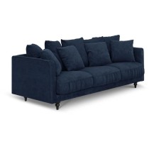 Canapé droit fixe 4 places - Tissu bleu - Classique - L 212 x P 93 cm