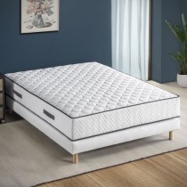 Ensemble matelas + sommier 140 x 190 cm - 580 Ressorts ensachés - 7 zones de confort - 24 cm - Équilibré - DEKO DREAM Détent