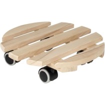 Support a Roulettes - EDA - Ø 30 cm en Bois de Hetre - 4 roulettes