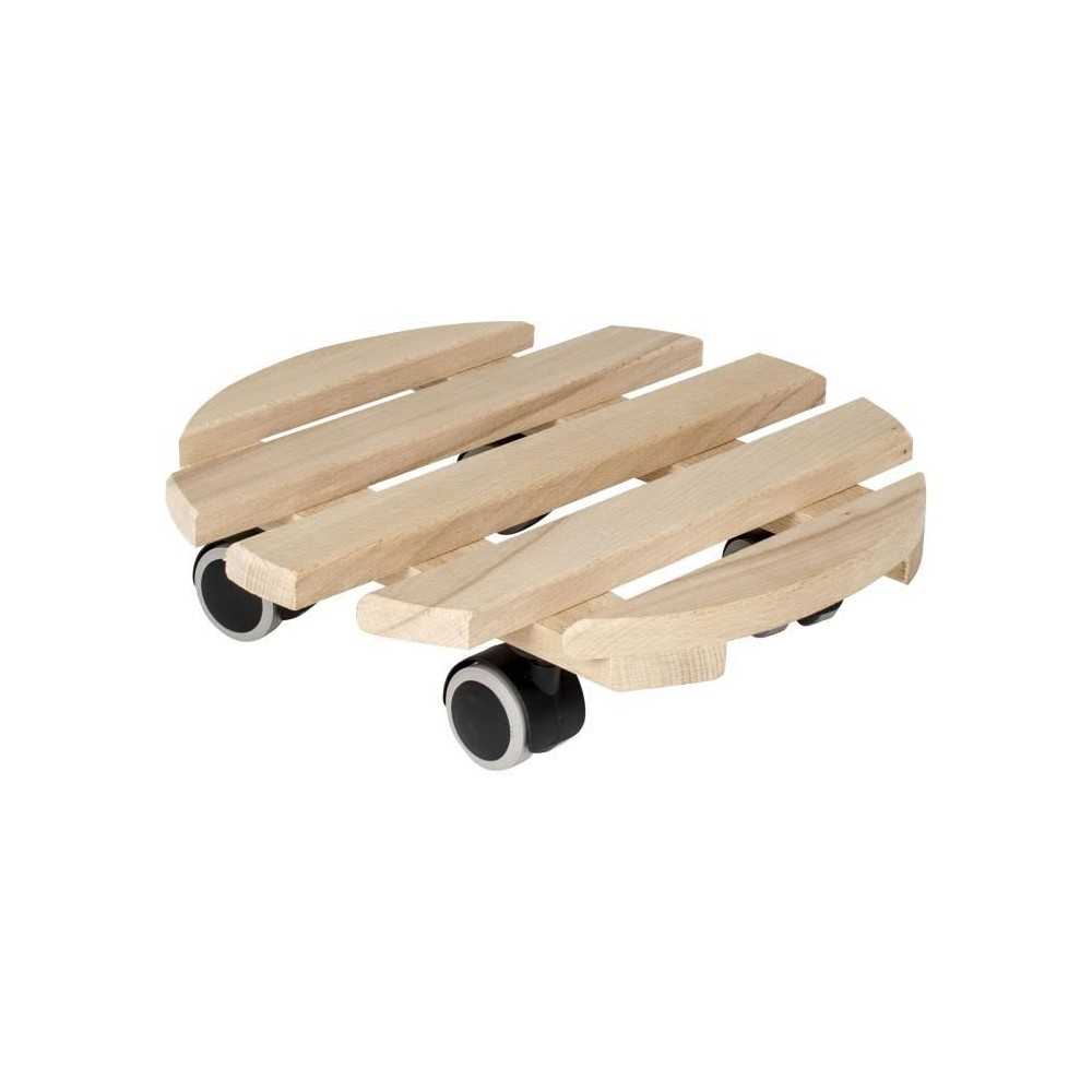 Support a Roulettes - EDA - Ø 30 cm en Bois de Hetre - 4 roulettes