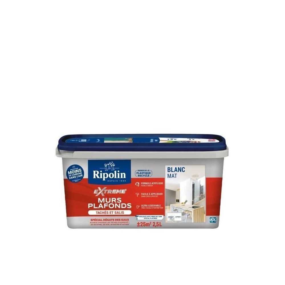 RIPOLIN Peinture Mat pour Plafonds Tachés et Salis - Blanc mat