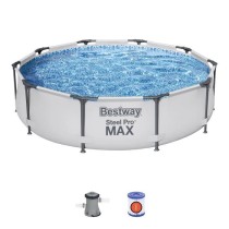 Kit Piscine hors sol tubulaire BESTWAY Steel Pro Max™ - 305 x 76 cm - Ronde (Avec épurateur a cartouche et pompe de filtratio