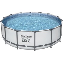 Kit Piscine hors sol tubulaire BESTWAY Steel Pro Max™ - 427 x 122 cm - Ronde (Avec un filtre a cartouche, une bâche et une é