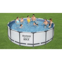 Kit Piscine hors sol tubulaire BESTWAY Steel Pro Max™ - 427 x 122 cm - Ronde (Avec un filtre a cartouche, une bâche et une é